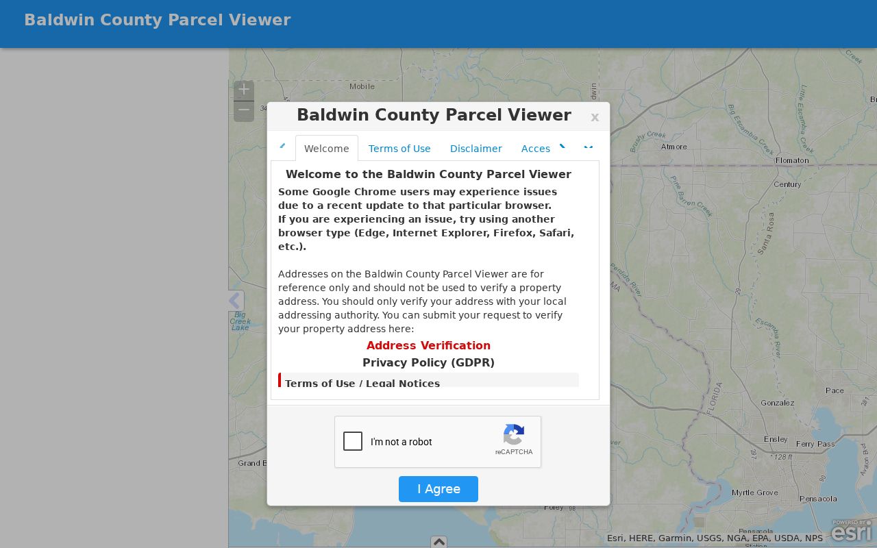 Daphne neighbors parcel lookup in the Baldwin County GIS viewer