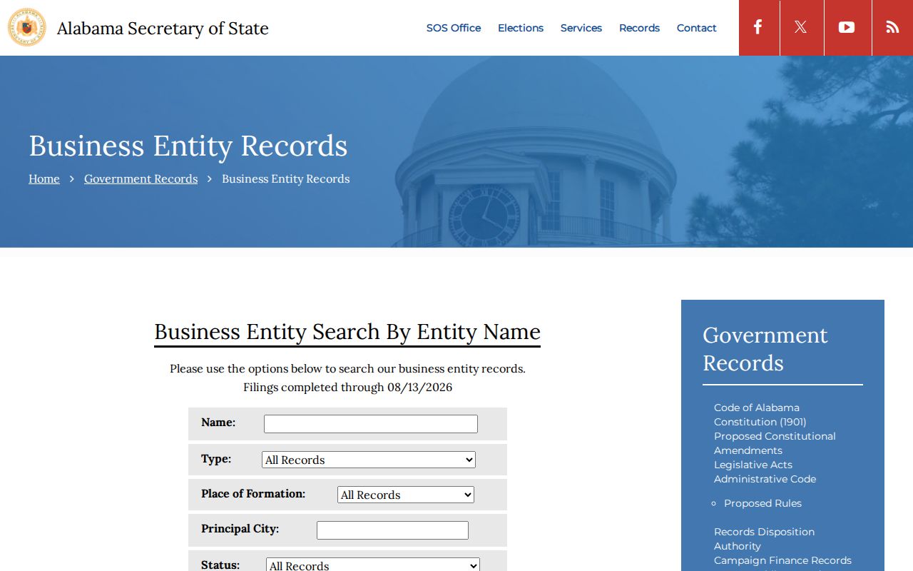 Daphne resident lookup through Alabama business entity records
