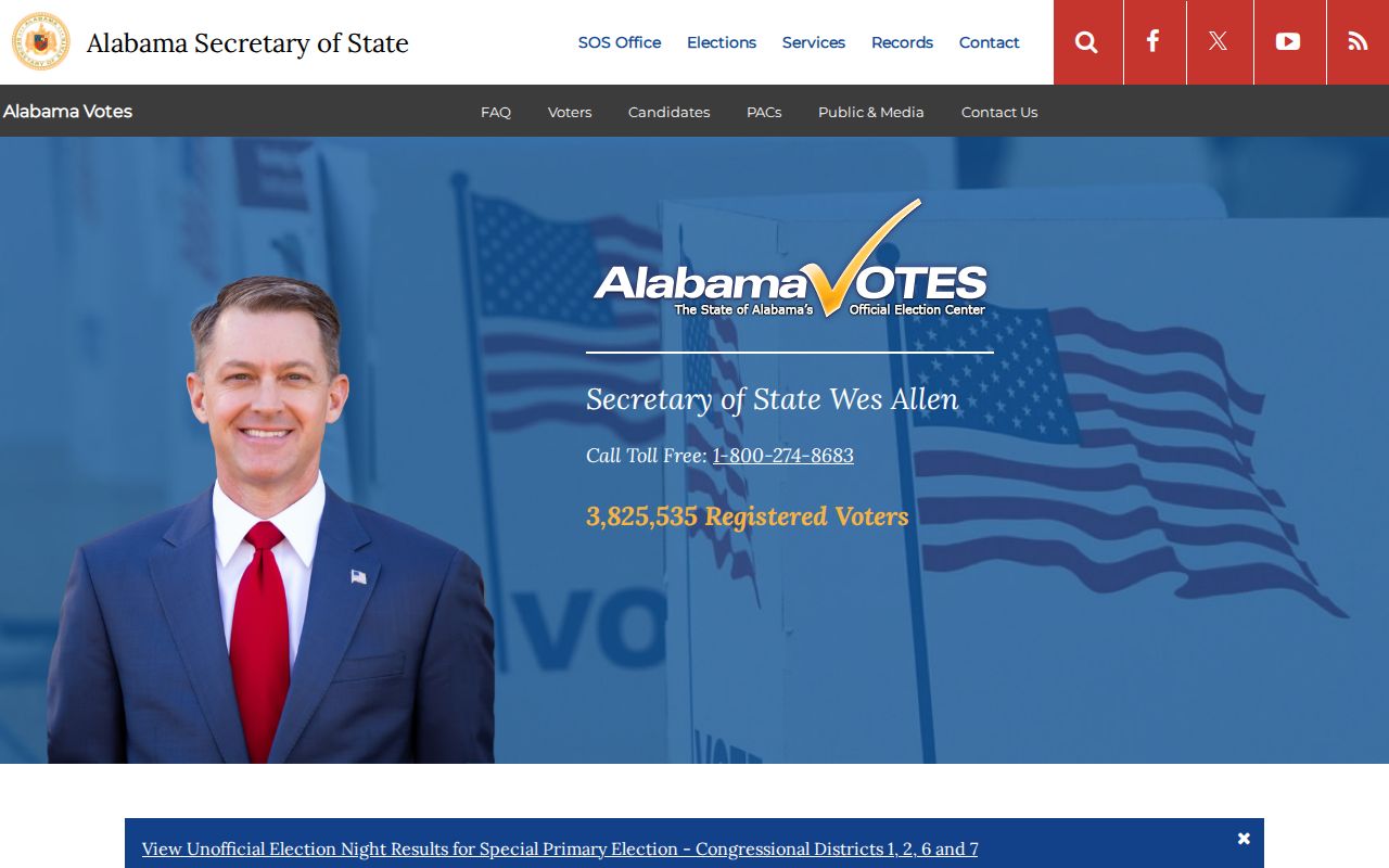 Daphne resident lookup using the Alabama Votes gateway